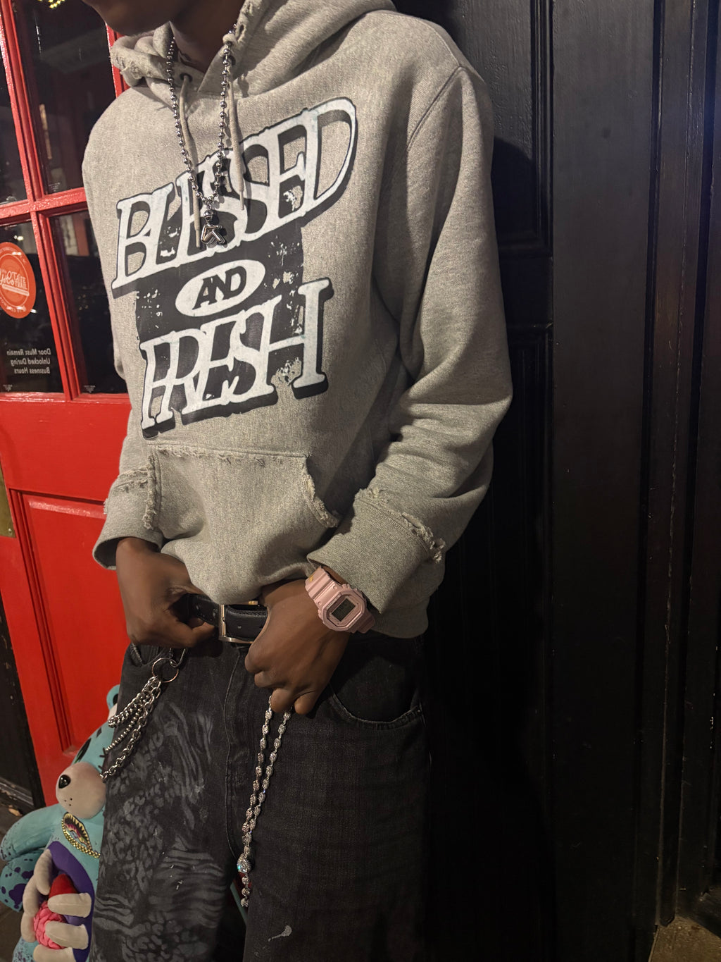 Blessed and fresh grey hoodie